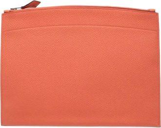 Hermès 2015 Medium Togo Bazar Pouch clutch bag - women - Calf Leather - One Size - Orange