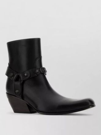 Balenciaga leather memphis pointed toe ankle boots