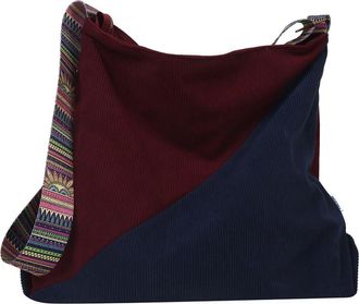 Generic Womens Fashion Corduroy Shoulder Bag Retro Simple Adjustable Wide Strap Large Capacity Zipper Crossbody Bag for Shopping Office Travel