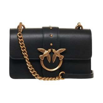 Pinko Elegante Crossbody Tas Nero Aw 25 - Dames - Schoudertassen - Zwart - ONE Size - Leer - Tassen