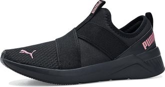 Puma Softride Harli Slip-On Cross Training Shoes Womens Running Shoes Black/Black/Rose Gold : 7 B - Medium, Synthetic