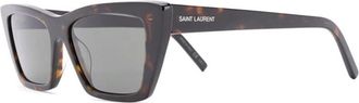Saint Laurent Mica Zonnebril - Dames - Zonnebrillen - Bruin - 53 MM - Nylon - Accessoires