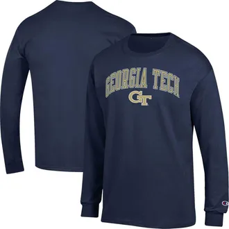 Champion Mens Champion Navy Georgia Tech Yellow Jackets Arch Over Logo Long Sleeve T-Shirt at Nordstrom, Size Xx-Large