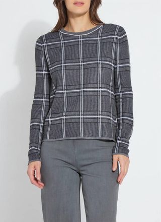 Lyss&eacute; Priscilla Embellished Sweater In Soft Winter Plaid