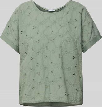 Zabaione T-Shirt mit Strukturmuster in Khaki, Gr&ouml;&szlig;e XL
