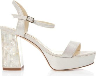 Freya Rose GiGi Ivory Ankle Strap Pearl Heel Sandal at Nordstrom, Size 37