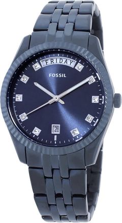 Fossil Scarlette Quartz Crystal Blue Dial Ladies Watch ES5476