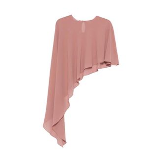 Patrizia Pepe Jassen, Dames, Oranje, ONE Size, Polyester, Asymmetrische Poncho