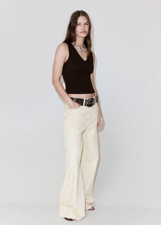 Mango Top maglia sottile cioccolato - Donna - XS - MANGO
