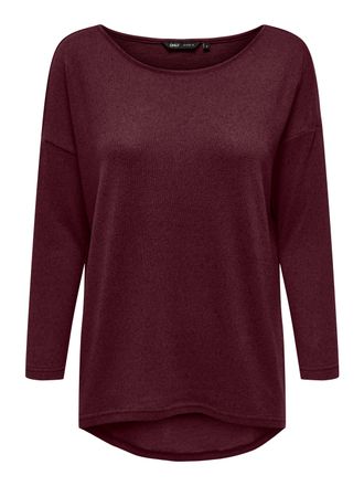 Only 3/4-Arm-Shirt ONLY ONLELCOS 4/5 SOLID TOP, Damen, Gr. XS, windsor wine, Jersey, Obermaterial: 95% Polyester, 5% Elasthan, unifarben, figurumspielend n