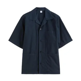 Aspesi Short Sleeve Shirts, male, Blue, Size: L Short-sleeve Cotton Shirt