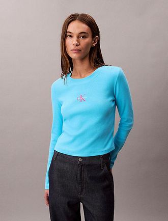 Calvin Klein Camiseta De Beb&eacute; De Manga Larga Con Monologo