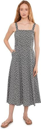 Toad&Co Sunkissed Tank Top Midi Dress Womens Dress Black/Salt Print : MD, Elastane/Polyester