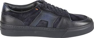 Santoni DBS Sport Black Low-Top Calfskin Sneakers