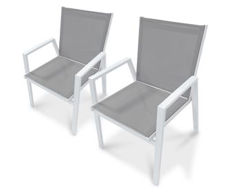 DCB Garden Dcb Garden - Floride - Conjunto De 2 Sillones De Jard&iacute;n Apilables De Aluminio