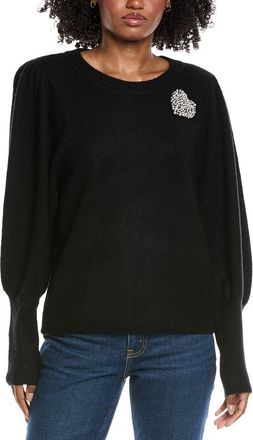 CeCe by Cynthia Steffe Cece Heart Rhinestone Patch Puff Sleeve Sweater