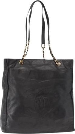 Chanel Pre-owned Tote Bags, female, Black, Size: ONE SIZE Pre-owned Vintage Shoulder Bag
