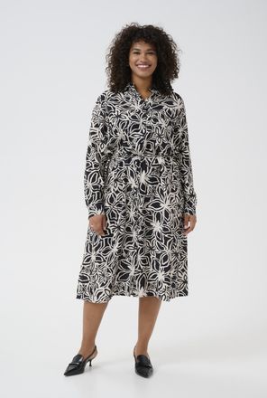 Kaffe Curve Jurk Regular fit black offwhite