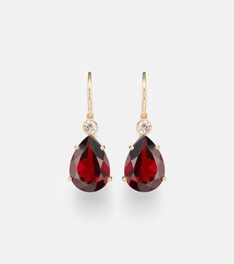 Ileana Makri 14kt gold (750/1000) earrings with garnets and diamonds
