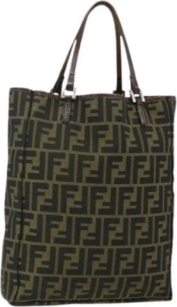 Fendi Pre-owned Tote Bags, female, Brown, Size: ONE SIZE Pre-owned Zucca Canvas Tote Bag