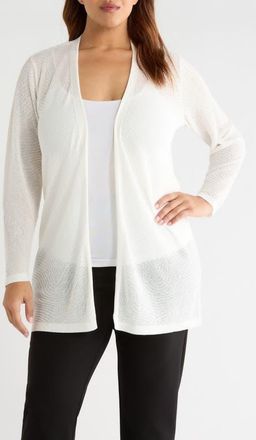 Anne Klein Open Front Cardigan in White Dove at Nordstrom, Size 0X