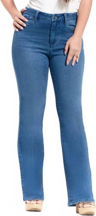 1822 Denim Mid Rise Better Butter Full Length Slim Bootcut Jeans In Medium Wash