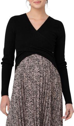 Ripe Willa Crop Nursing Sweater in Black at Nordstrom, Size X-Small
