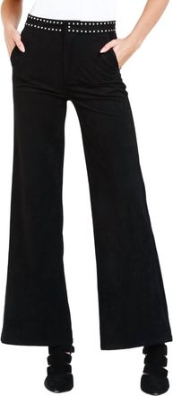 Dear John Denim Fiona Lee Wide Leg Jeans In Black Suede