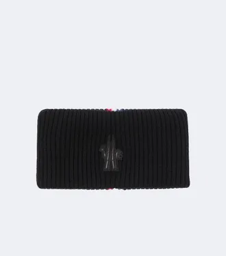Moncler Logo ribbed-knit virgin wool snood