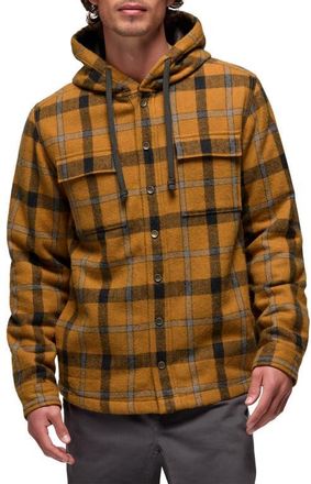 Prana Asgard Hooded Flannel Shirt Jacket in Dijon at Nordstrom, Size Xx-Large