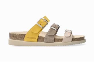 Mephisto Womens Hyacinta Multi-Buckle Walking Sandal In Light Sand