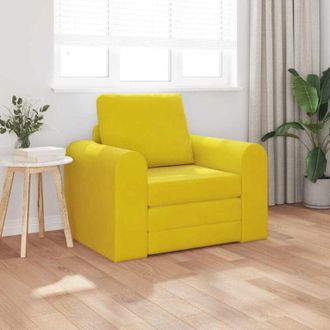 vidaXL Divano letto Giallo 98 x 71 x 83 cm Velluto - Vidaxl