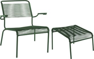 Schubiger M&ouml;bel Spaghetti-Lounger + Hocker S&auml;ntis mit Armlehnen