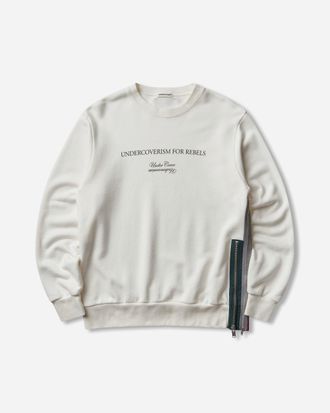 Undercover Men s Zipped Crewneck Sweatshirt Off White
