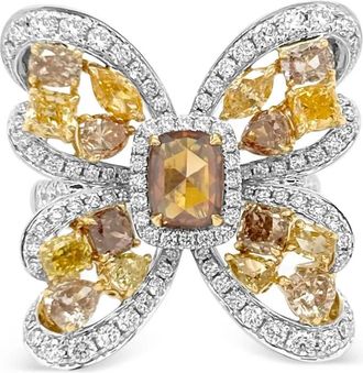 HYT Jewelry 18kt geel- en witgouden ring met diamant - Zilver