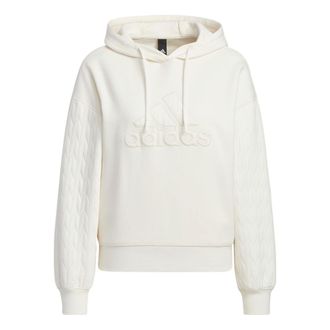 adidas (WMNS) adidas Met Hoodie Asia Sizing White HM7104