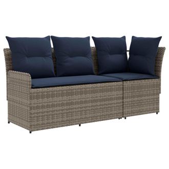 vidaXL Sof&aacute; De Jard&iacute;n Con Brazo Y Sof&aacute; En Esquina Con Almohada 2 Pieza Vidaxl