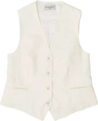 Officine G&eacute;n&eacute;rale Waistcoats, female, Beige, S, Beige Tailored Waistcoat with Four Buttons