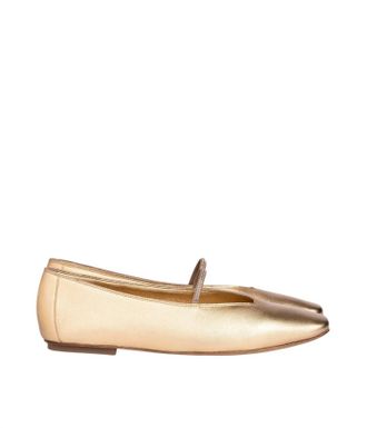 Pedro Garcia Womens Tila Metallic Leather Ballerina Flats In Gold