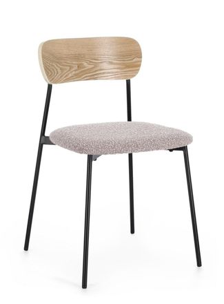 BIZZOTTO Silla de comedor de fibra sint&eacute;tica, gris