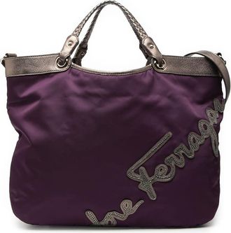 Ferragamo Pre-owned Ferragamo Nylon Crystal Embellished Satchel AU 21 C094