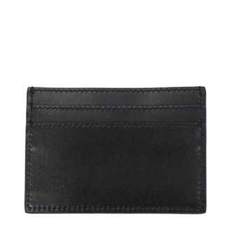 Versace Logo-Embossed Leather Card Case - Black