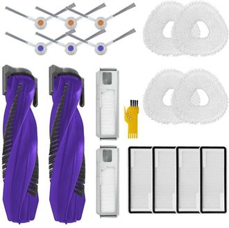 OEM Kit De Accesorios Para Aspiradora Robot Narwal Freo X Ultra (18 Piezas De Repuesto): 2 Cepillos Principales, 4 Filtros, 6 Cepillos Laterales, 4 Mopas 