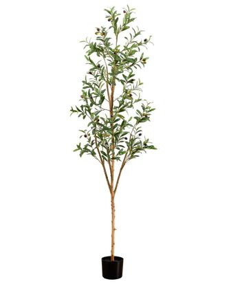 Nearly Natural 6ft Artificial Olive Tree with Natural Trunk