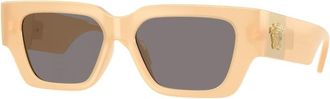 Versace Brown Rectangular Ladies Sunglasses VE4497U 554473 53