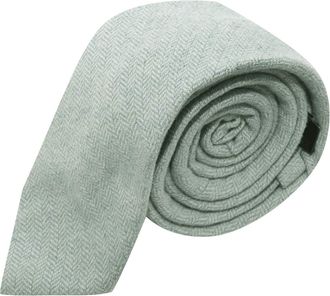 King & Priory Mint Green Herringbone Tie