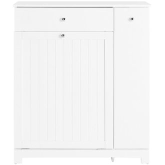 SoBuy SoBuy Bathroom Cabinet With Laundry Basket And 1 Drawer White 78x38x90,3cm Modern BZR214-W