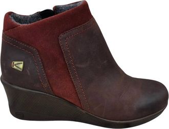 Keen Womens Wedge Zip Ankle Boots In Red Dahlia