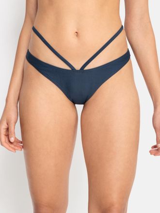 Lascana Bikini-Hose LSCN BY LASCANA Gina, Damen, Gr. 32, N-Gr, blau (marine), Recycling-Polyamid, unifarben, Badehosen Bikini-Hose, mit extra Straps