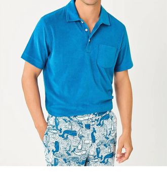 Lilly Pulitzer Mens Stuff Harbor Polo In Nassau Blue
